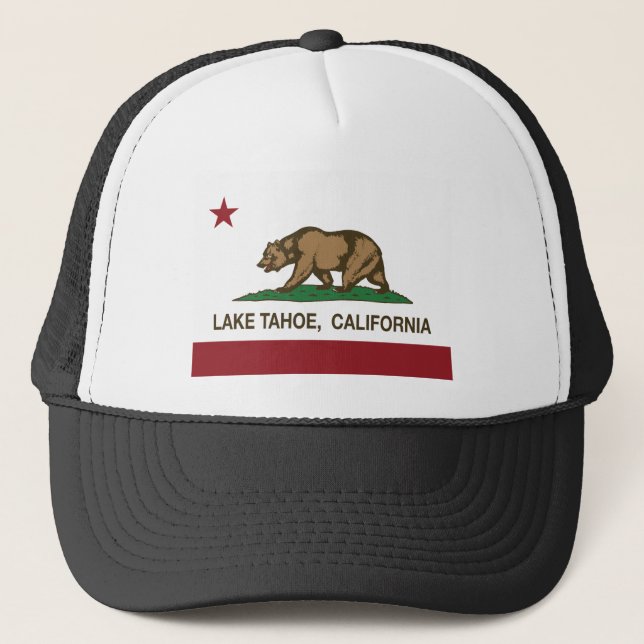 Gorra De Camionero bandera el lago Tahoe de California (Anverso)