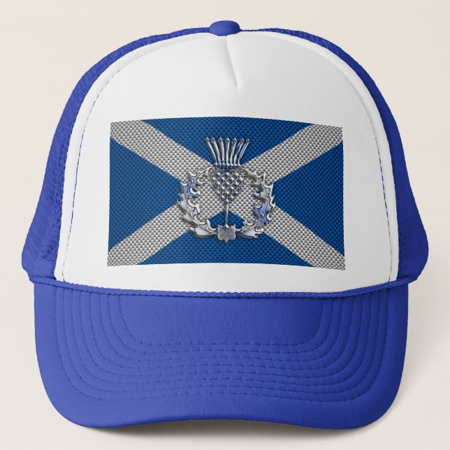 Gorra De Camionero Bandera escocesa de fibra de carbono (Anverso)