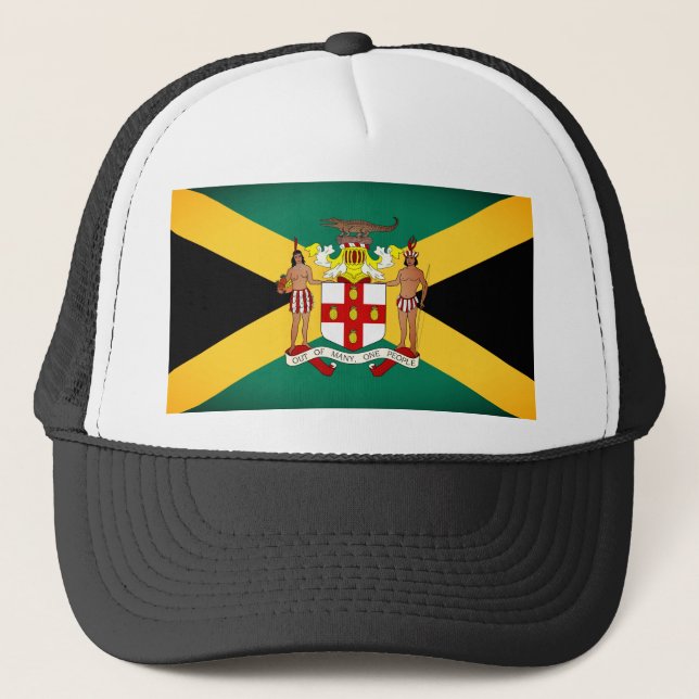 Gorra De Camionero Bandera/Escudo de armas de Jamaica (Anverso)