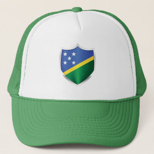 Gorra De Camionero Bandera Escudo de plata de las Islas Salomón