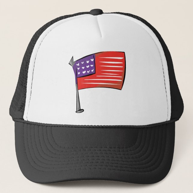Gorra De Camionero Bandera estadounidense (Anverso)
