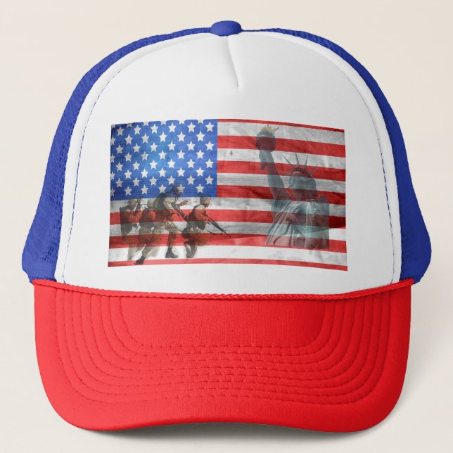 Gorra De Camionero Bandera estadounidense (Anverso)