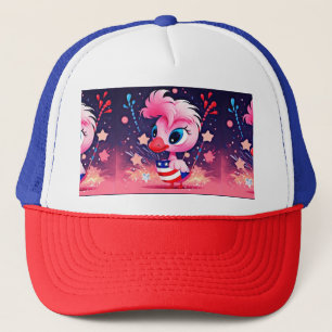 Gorra De Camionero Bandera estadounidense con Personalizado Flamingo-