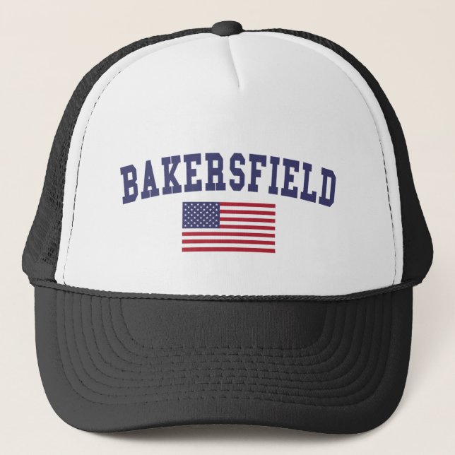 Gorra De Camionero Bandera estadounidense de Bakersfield (Anverso)