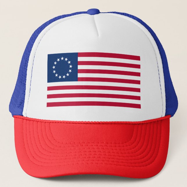 Gorra De Camionero Bandera estadounidense de Betsy Ross (Anverso)
