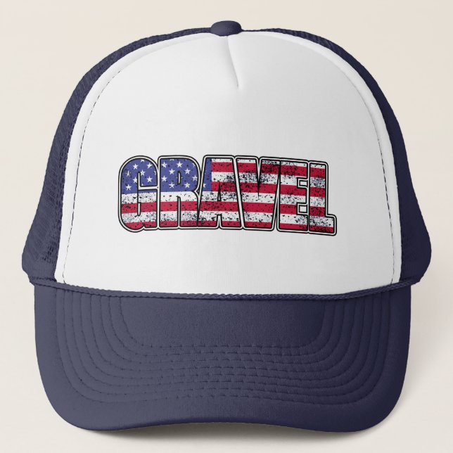 Gorra De Camionero Bandera estadounidense de ciclismo de grava (Anverso)