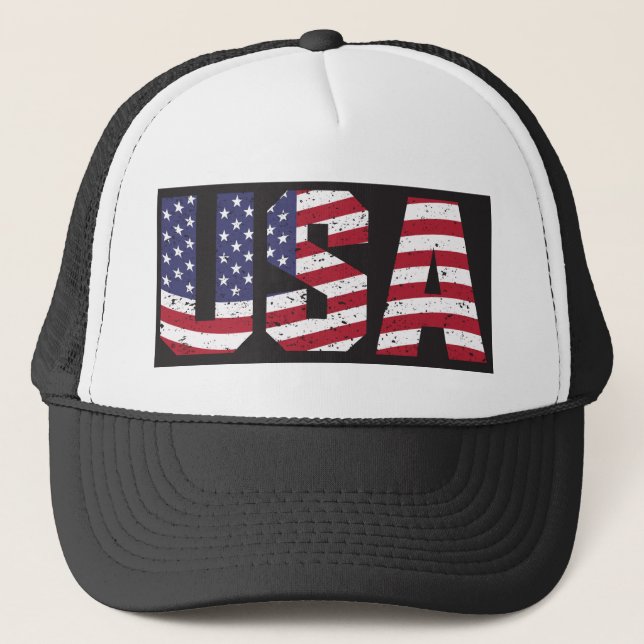 Gorra De Camionero Bandera estadounidense de Estados Unidos (Anverso)