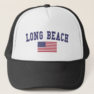 Gorra De Camionero Bandera estadounidense de Long Beach