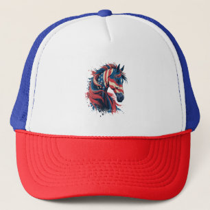 Gorra De Camionero Bandera estadounidense del caballo
