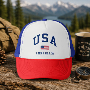 Gorra De Camionero Bandera estadounidense del día de la independencia