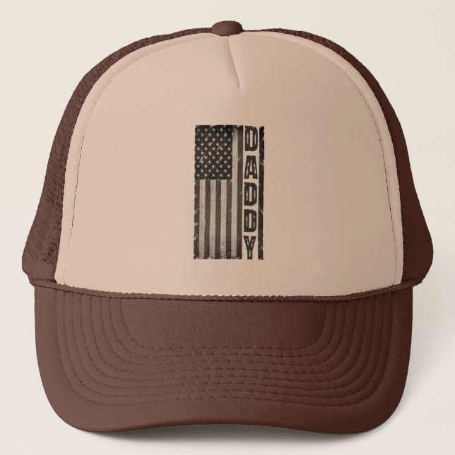 GORRA DE CAMIONERO BANDERA ESTADOUNIDENSE, DÍA DE LOS PADRES, REGALO  (Anverso)