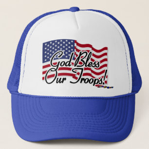 Gorra De Camionero Bandera estadounidense - ¡Dios bendiga a nuestras