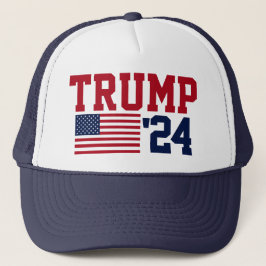 Gorra De Camionero Bandera estadounidense Donald Trump 2024