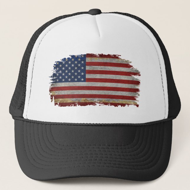 Gorra De Camionero BANDERA ESTADOUNIDENSE ENFRENTA PATRIOTA Camiseta  (Anverso)