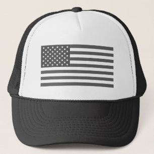Gorra De Camionero Bandera estadounidense gris negro y blanco patriót