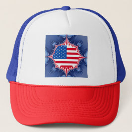 Gorra De Camionero Bandera estadounidense Mandelbrot