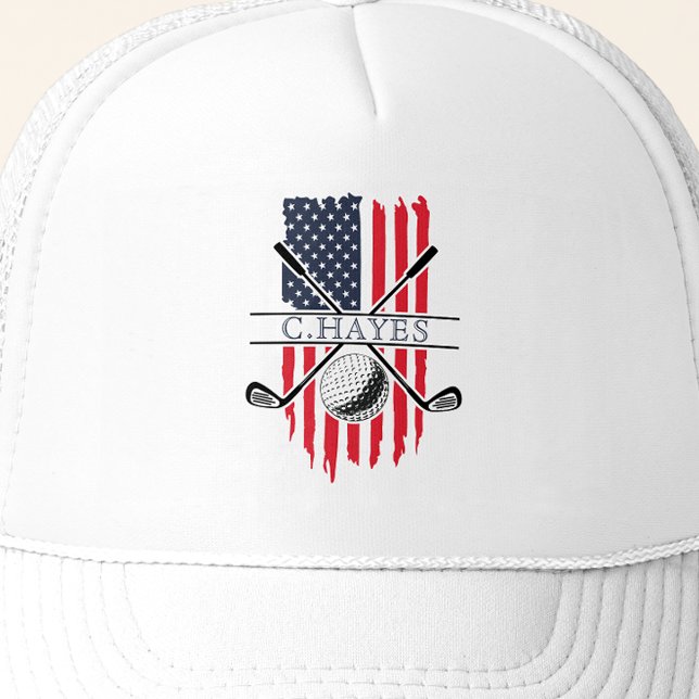 Gorra De Camionero Bandera estadounidense Patriotic Golfer (Subido por el creador)