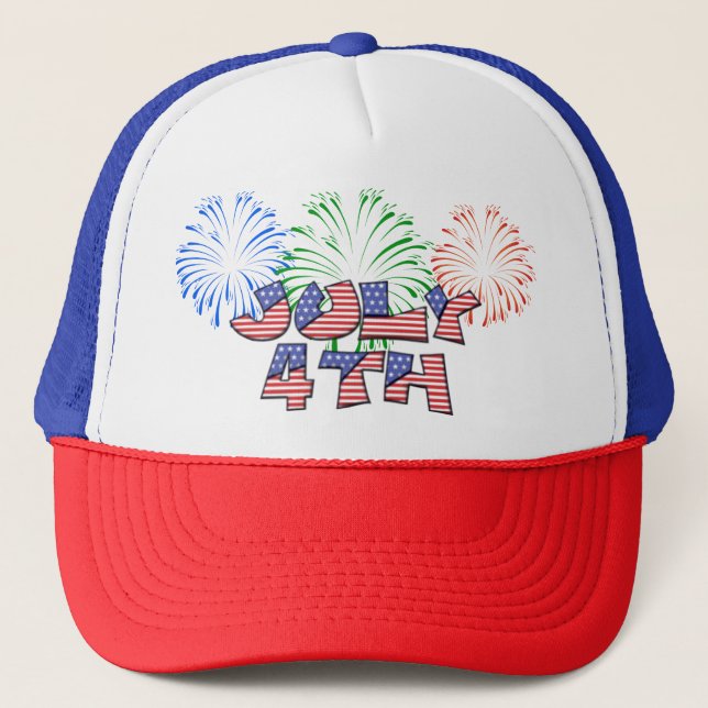 Gorra De Camionero Bandera estadounidense roja, blanca y azul (Anverso)