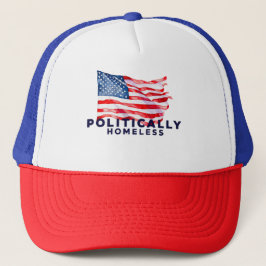 Gorra De Camionero Bandera estadounidense sin hogar políticamente Amé