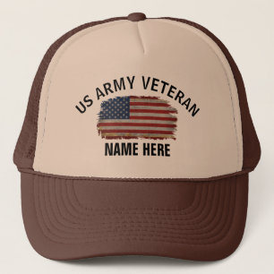 GORRA DE CAMIONERO BANDERA ESTADOUNIDENSE VETERANA PERSONALIZADA
