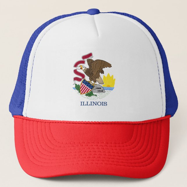 Gorra De Camionero Bandera Estatal de Illinois (Anverso)