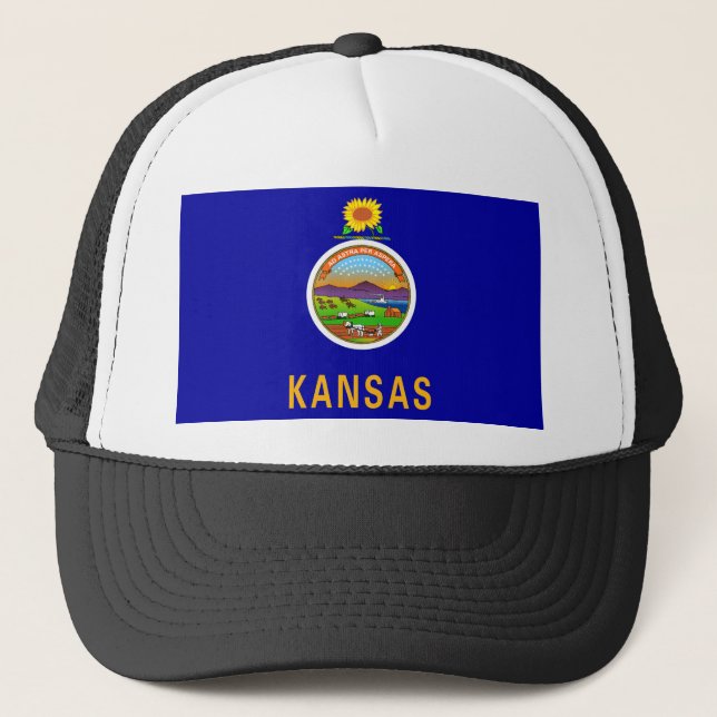 Gorra De Camionero Bandera estatal de Kansas (Anverso)
