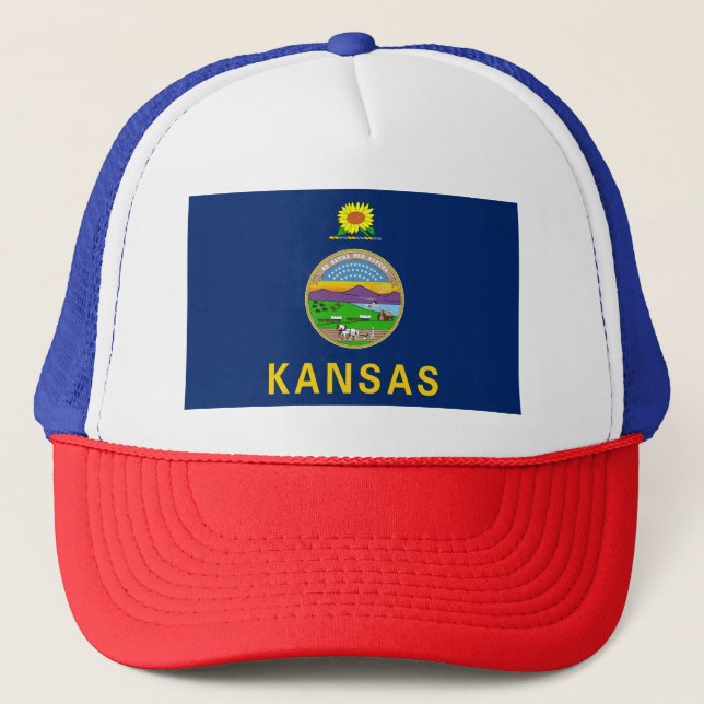 Gorra De Camionero Bandera estatal de Kansas (Anverso)