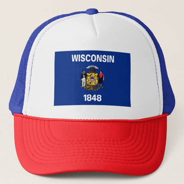 Gorra De Camionero Bandera estatal de Wisconsin (Anverso)