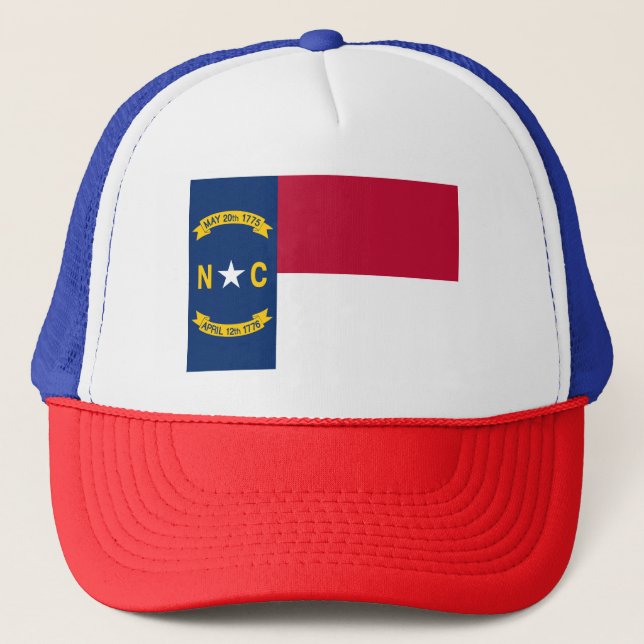 Gorra De Camionero Bandera estatal Patriótica de Carolina del Norte (Anverso)