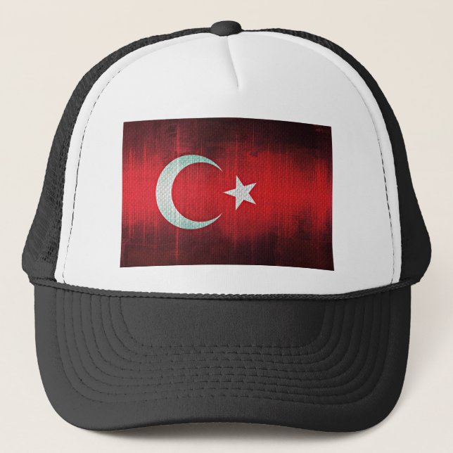 Gorra De Camionero Bandera estilizada de Turquía (Anverso)