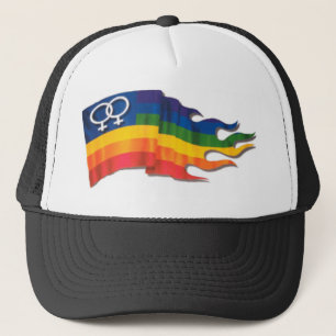 Gorra De Camionero Bandera femenina doble del orgullo
