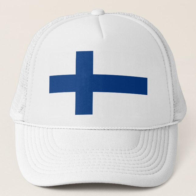 Gorra De Camionero Bandera finlandesa patriótica (Anverso)