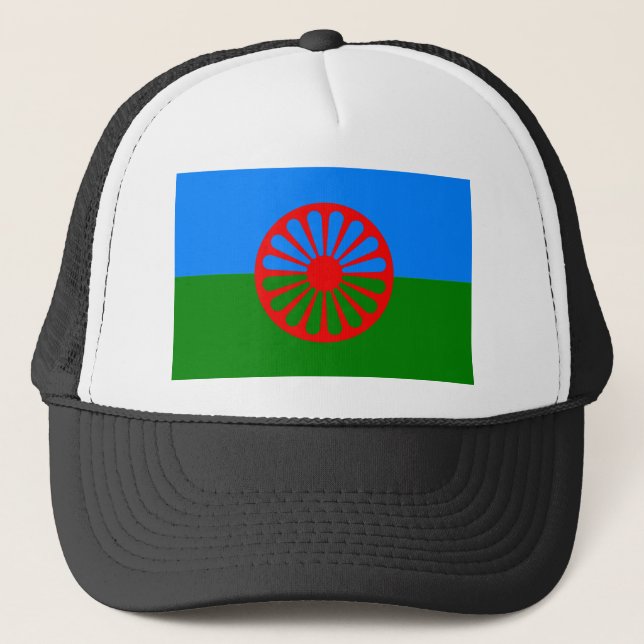 Gorra De Camionero Bandera gitana oficial romaní (Anverso)
