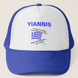 Gorra De Camionero Bandera griega Hellas Blood y Ouzo and Name