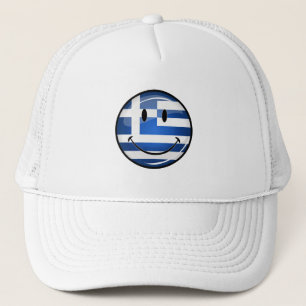 Gorra De Camionero Bandera griega sonriente