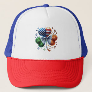 Gorra De Camionero Bandera irlandesa americana DÍA DE SAN PATRICIO