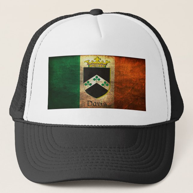 Gorra De Camionero Bandera irlandesa del Escudo Davis (Anverso)