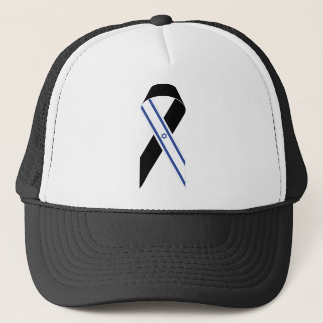 Gorra De Camionero Bandera israelí de la cinta negra (Anverso)