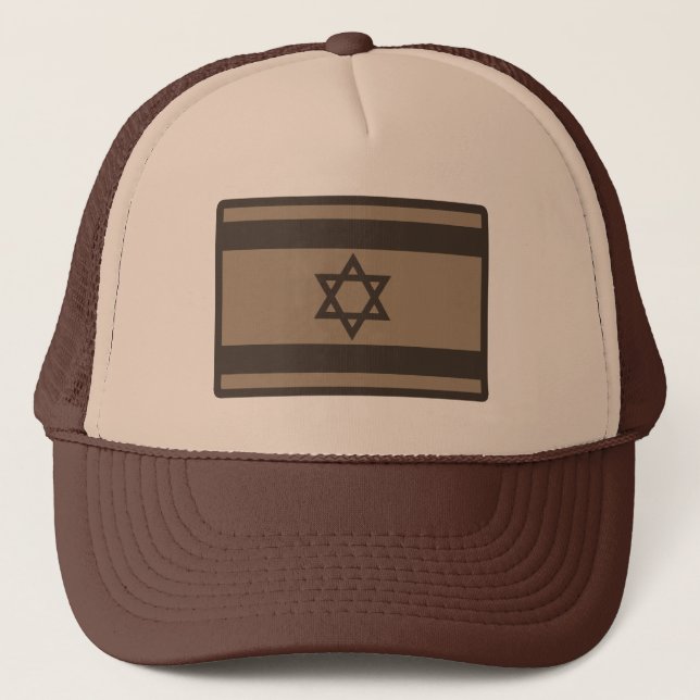 Gorra De Camionero Bandera Israelí En El Camo Desierto (Anverso)