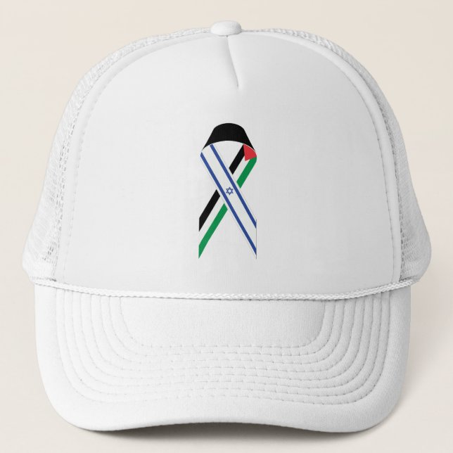 Gorra De Camionero Bandera israelí y palestina cinta de la paz (Anverso)