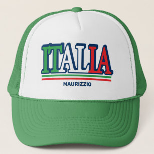Gorra De Camionero Bandera italiana de tipo 3-D de Italia personaliza