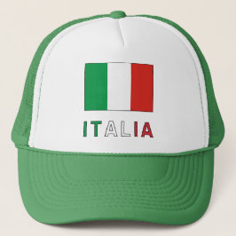 Gorra De Camionero Bandera italiana y palabra
