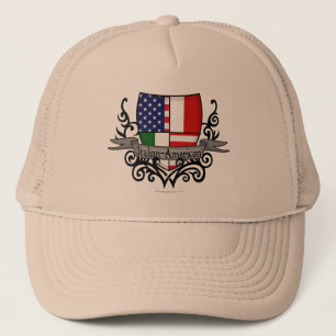 Gorra De Camionero Bandera Italiano-Americana del escudo