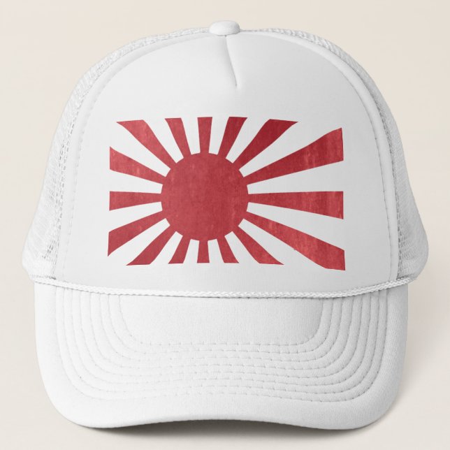 Gorra De Camionero Bandera japonesa del sol naciente (apenada (Anverso)