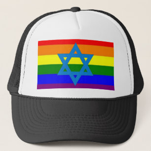Gorra De Camionero Bandera judía del orgullo gay