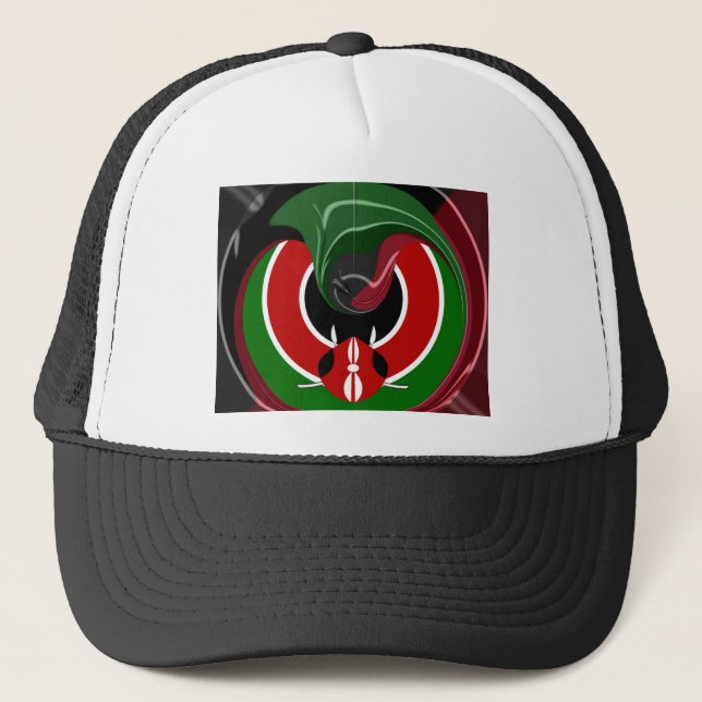 Gorra De Camionero Bandera keniana fluida: Un diseño moderno (Anverso)