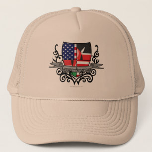 Gorra De Camionero Bandera Kenyan-Americana del escudo