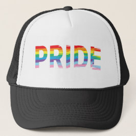 Gorra De Camionero Bandera LGBTQIA del arcoiris del ORGULLO, negro de
