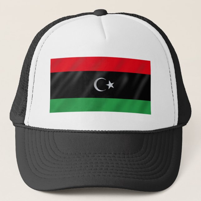 Gorra De Camionero Bandera libia de la independencia - bandera libre (Anverso)