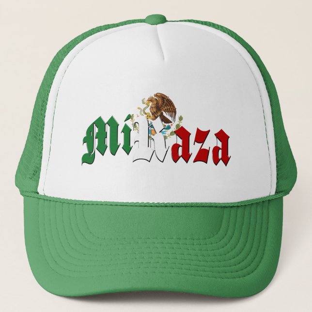 Gorra De Camionero Bandera Mexicana MI RAZA (Anverso)